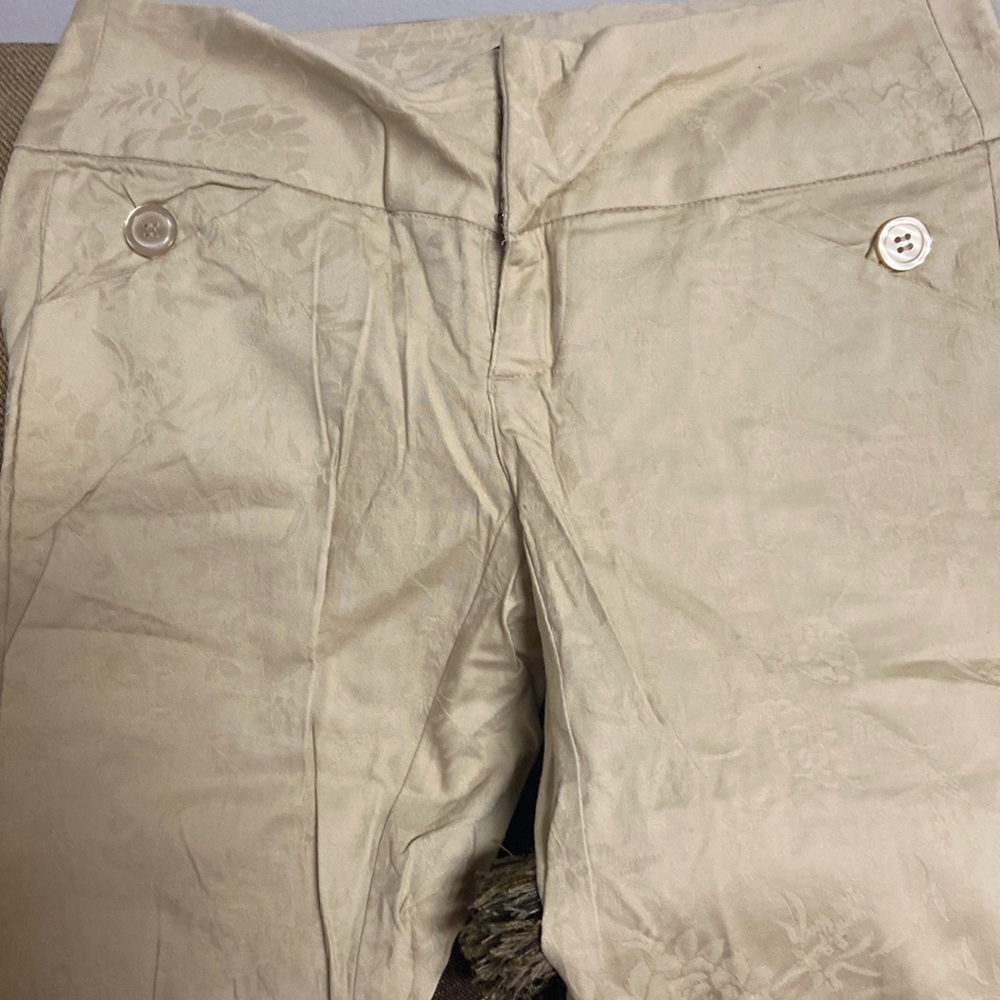 Vintage taunt jr size 3 khaki tapestry print pants